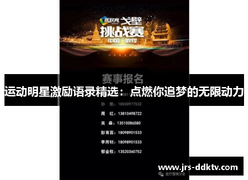 运动明星激励语录精选：点燃你追梦的无限动力